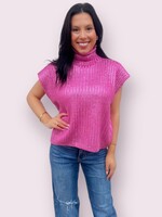 Bloom and Company Candy Pink Metallic Sweater Vest