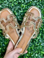 Bloom and Company Gold Express Studded Sandals