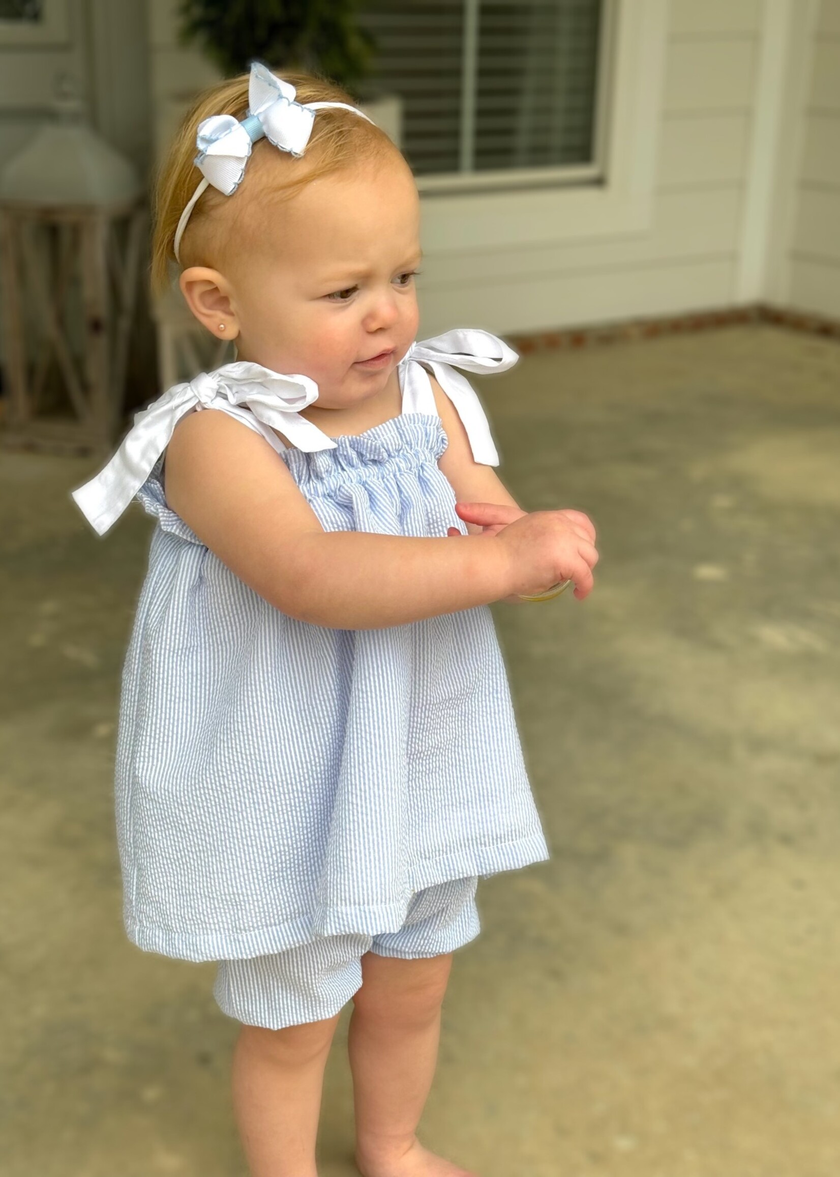 Bloom and Company Baby Girl Blue Bow 2 Piece Set