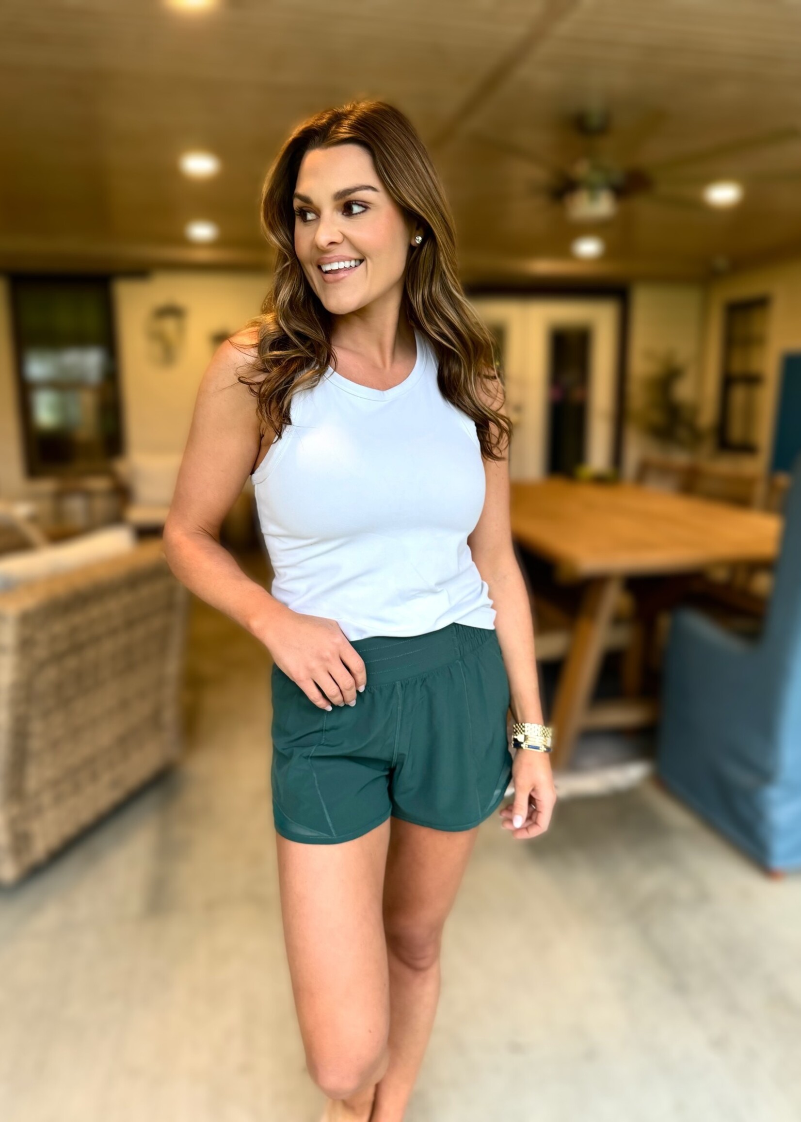 Bloom and Company Everglade Green Pleat Tennis Shorts