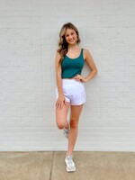 Bloom and Company White Pleat Tennis Shorts
