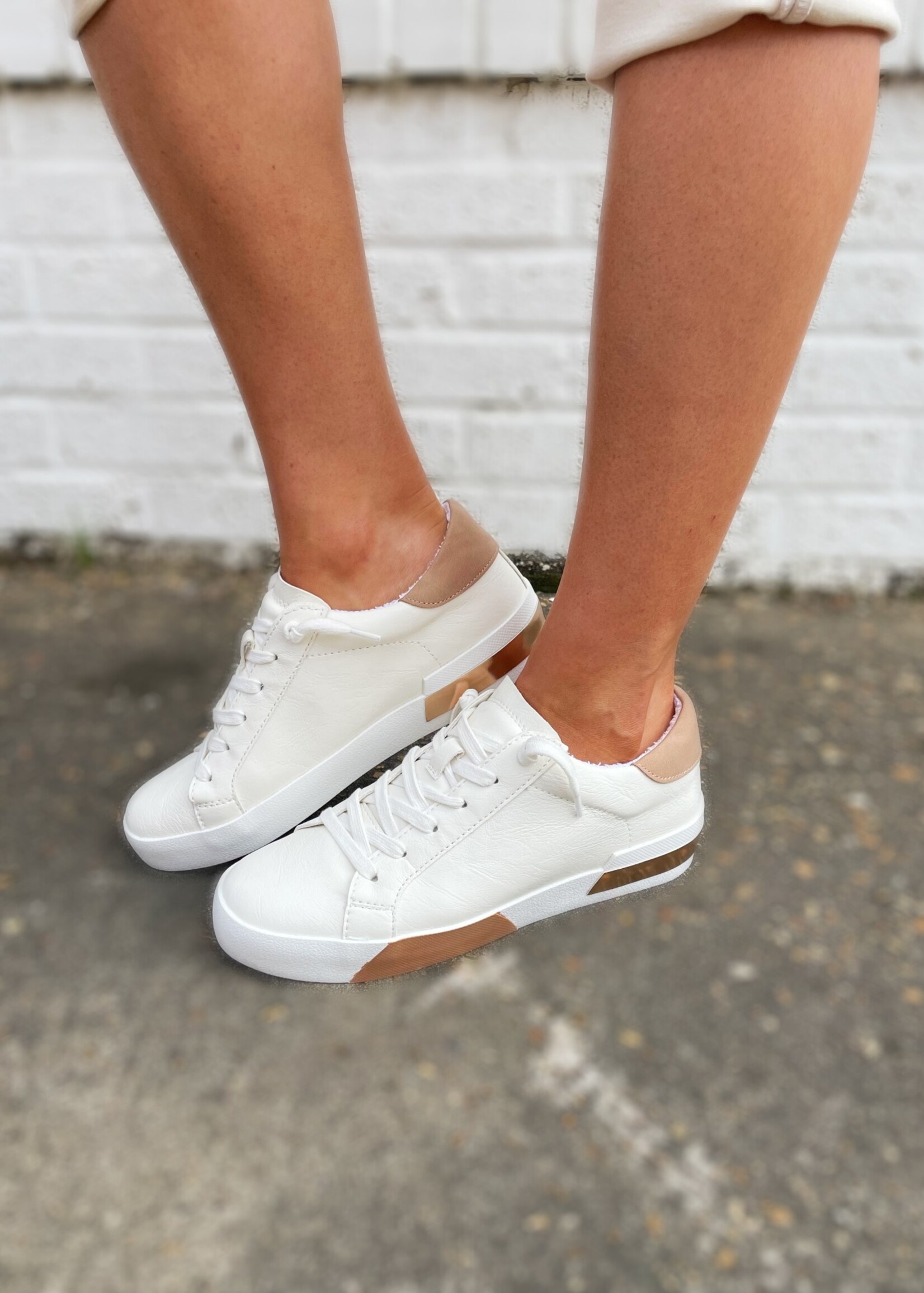 Bloom and Company Zion Nude and Rose Gold Sneaker