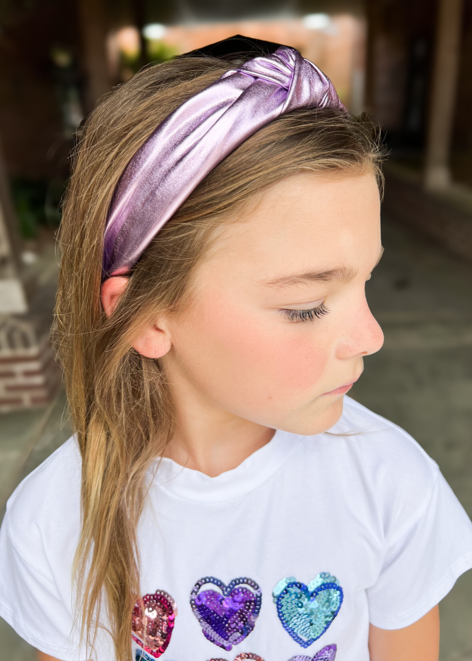 Bloom and Company Metallic Lavender Top Knot Headband