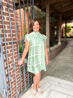 Bloom and Company Apple Green Short Sleeve Detailed Dress