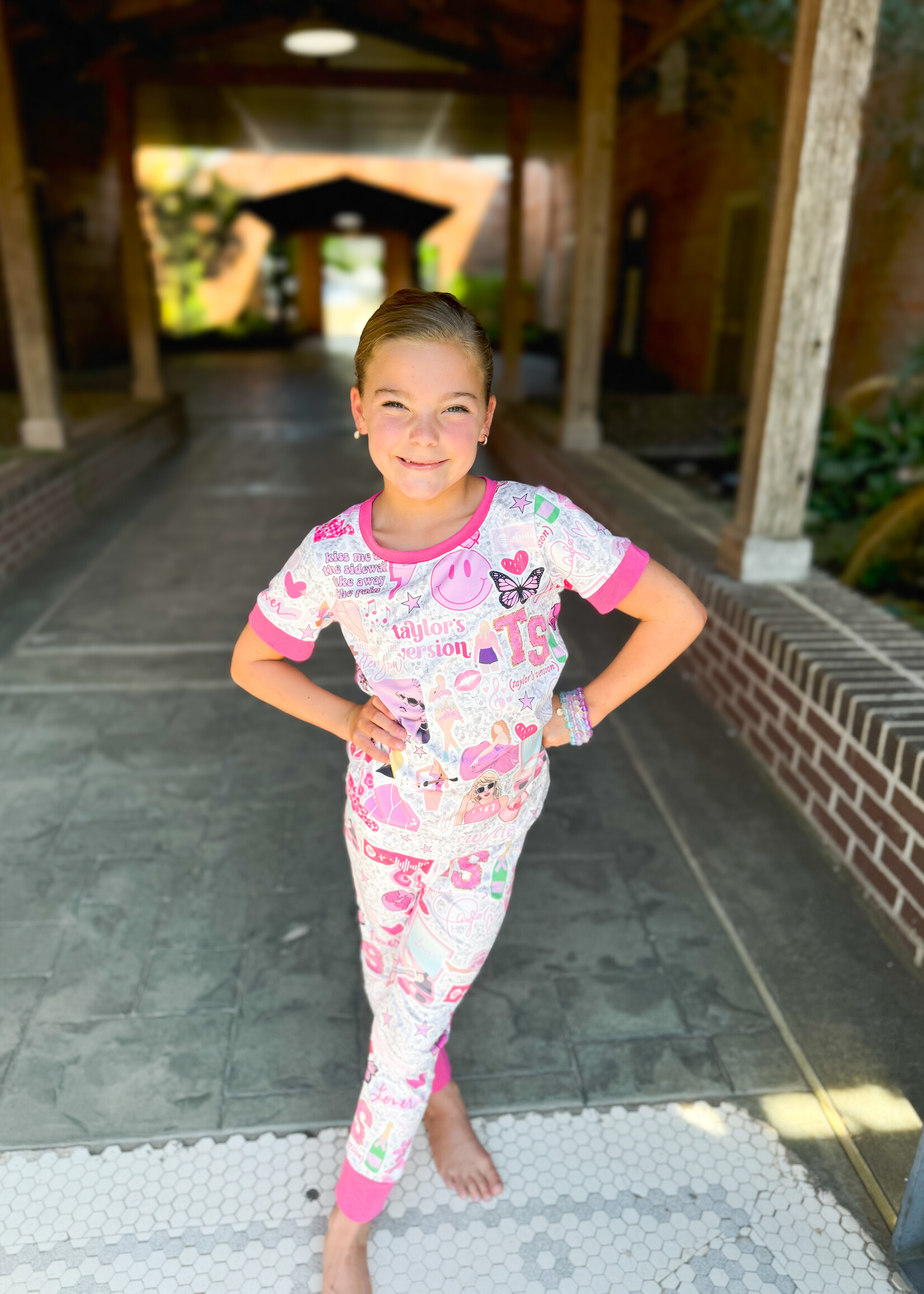Bloom and Company Girls Pink Butterfly SWIFT!E  Pajamas