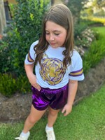 Bloom and Company Kids Purple Metallic Shorts
