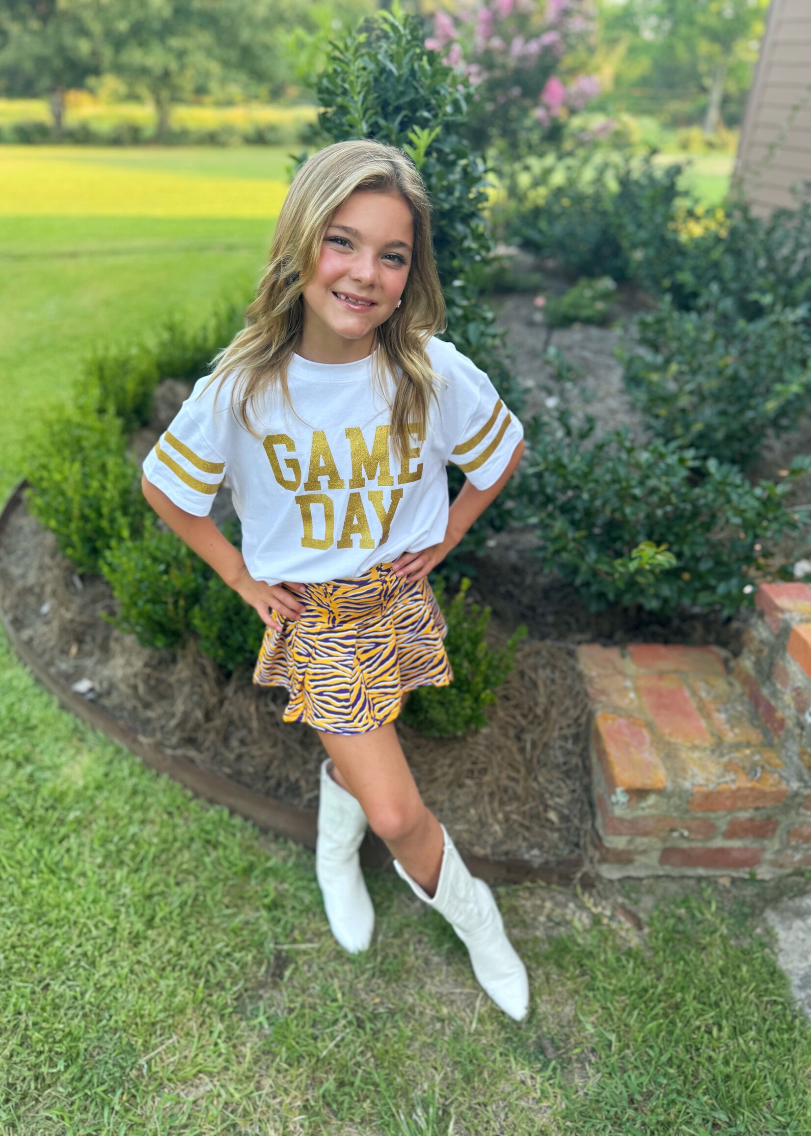 Bloom and Company Youth Gold Game Day Glitter T-Shirt