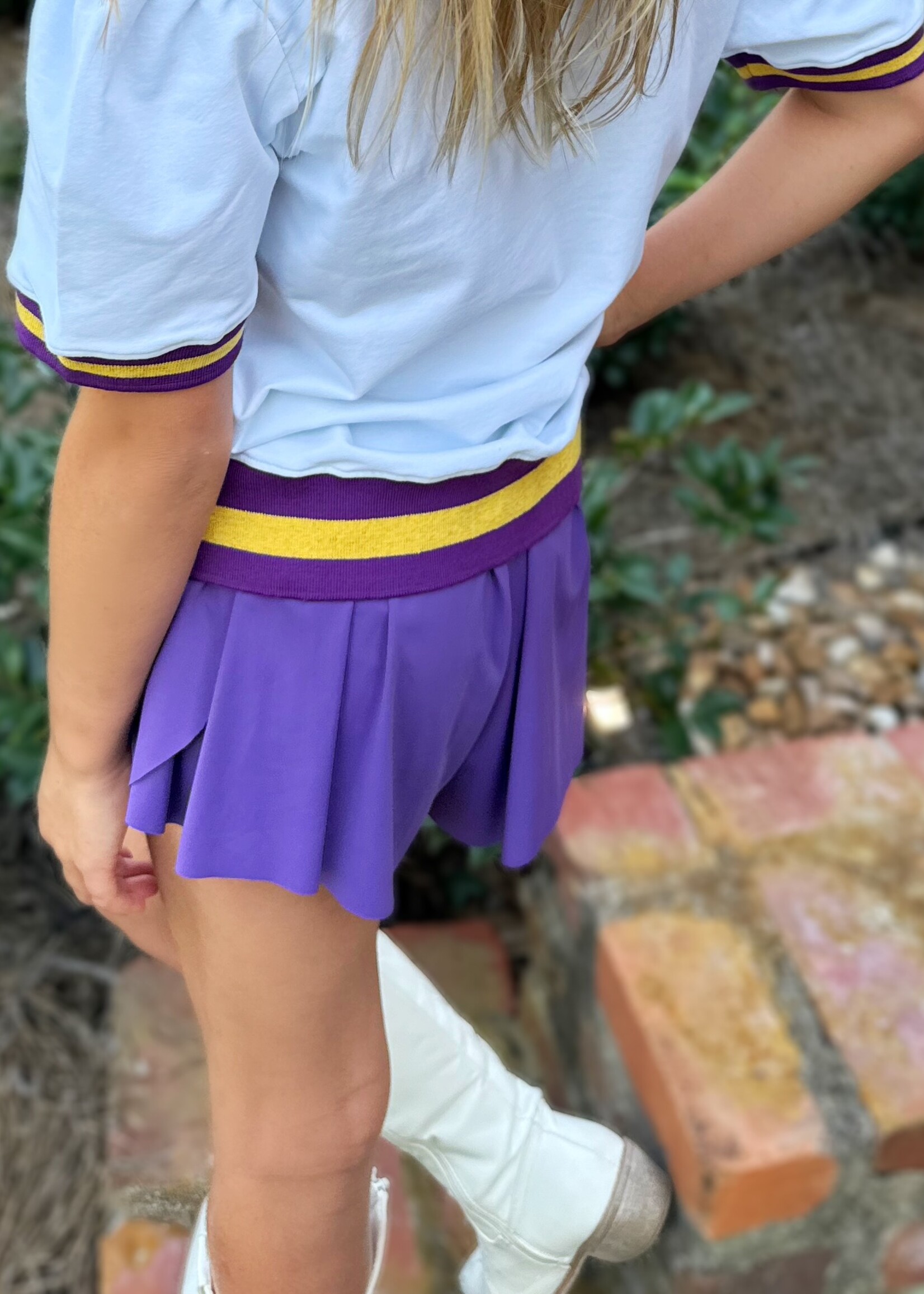 Bloom and Company Purple Butterfly Flowy Shorts