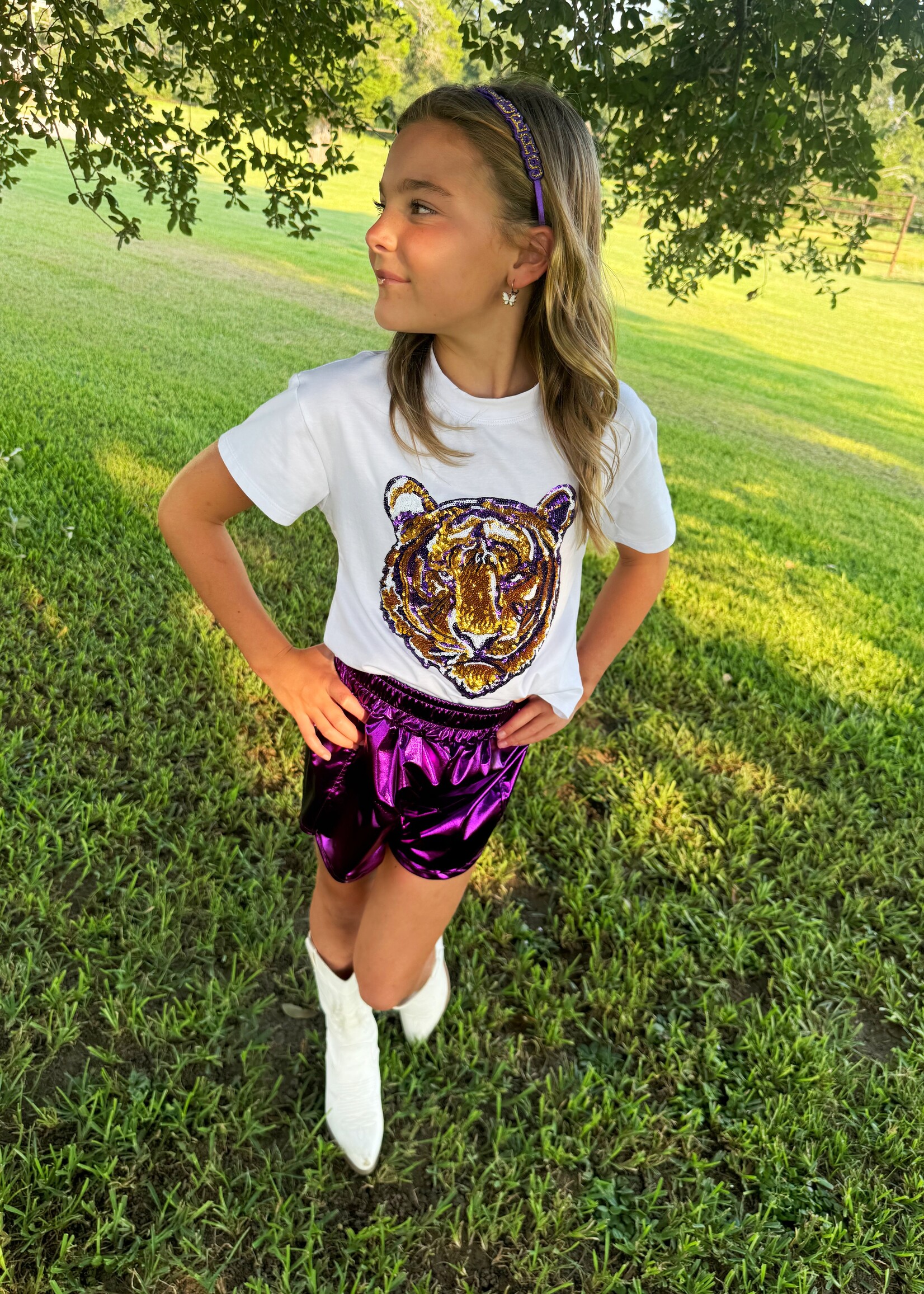 Bloom and Company Sequin Gold Tiger T-Shirt