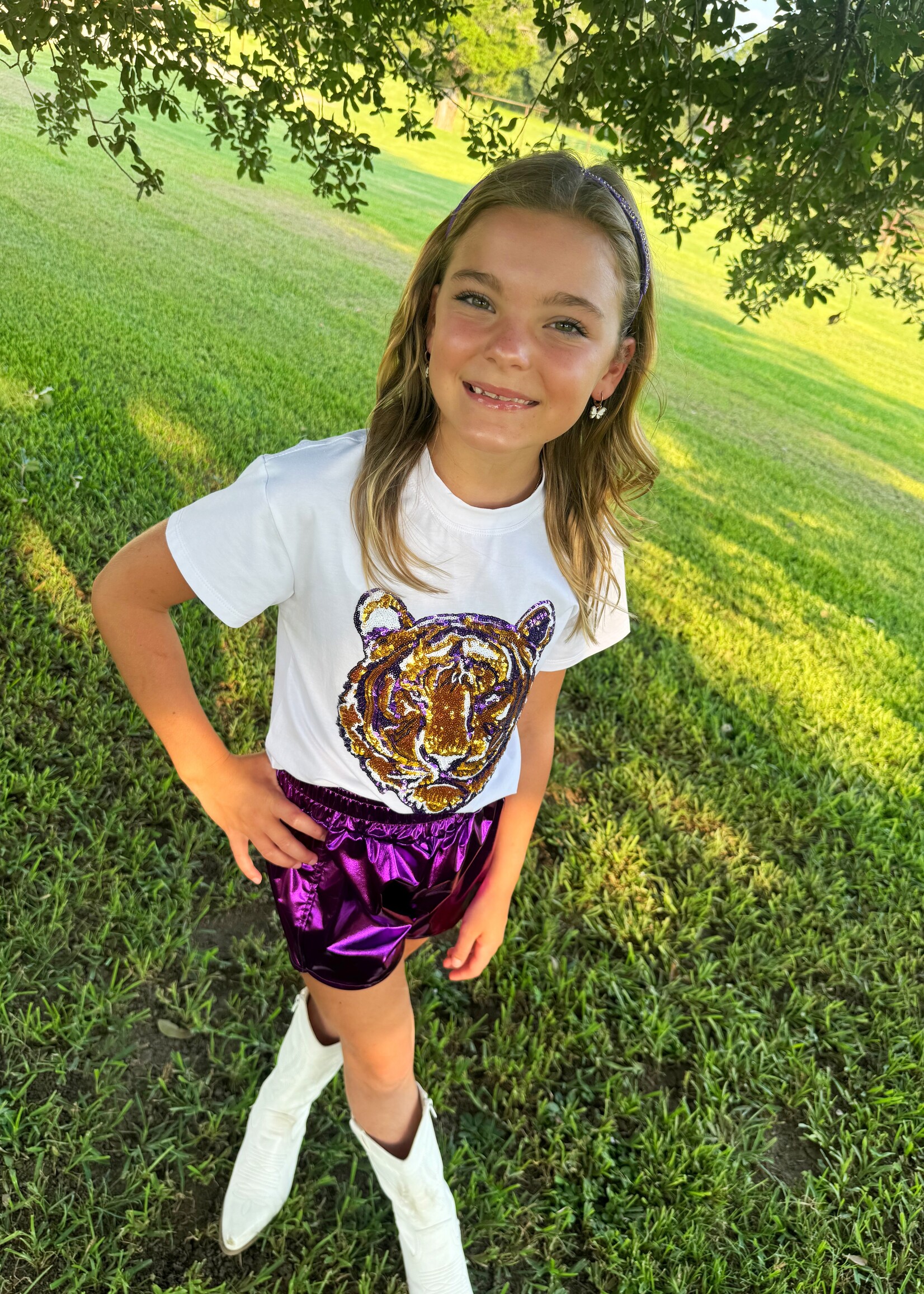 Bloom and Company Sequin Gold Tiger T-Shirt