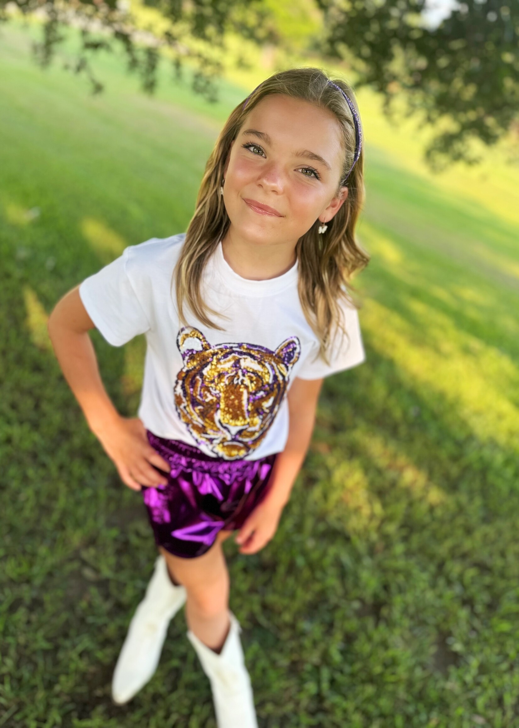 Bloom and Company Sequin Gold Tiger T-Shirt