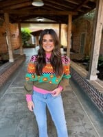 Bloom and Company Multi Colored Cheetah Print Sweater