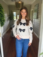 Bloom and Company Cream Bow Knit Sweater