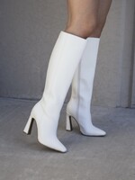 Bloom and Company Liam White Point Toe Boots