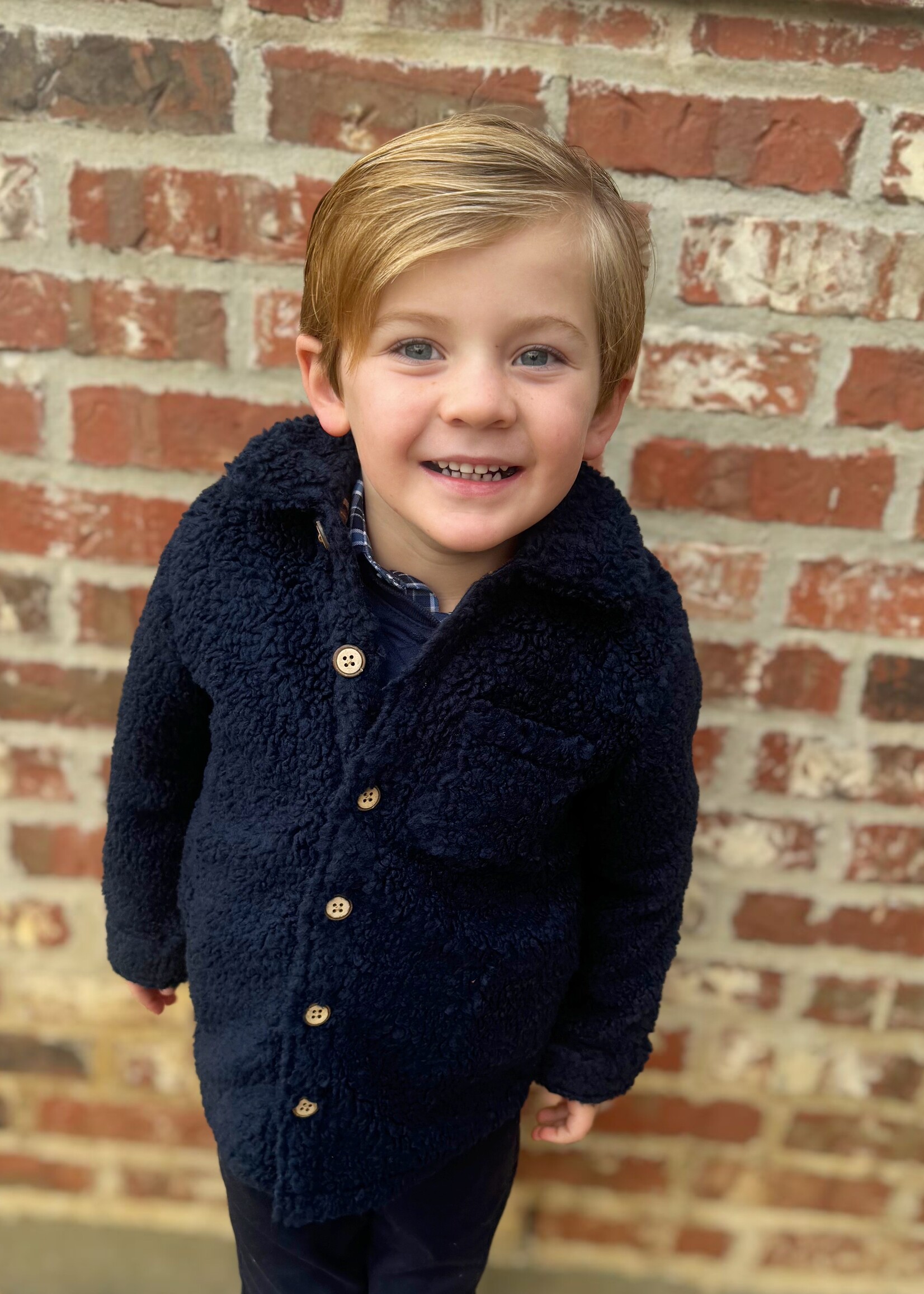 Youth Navy Sherpa Jacket