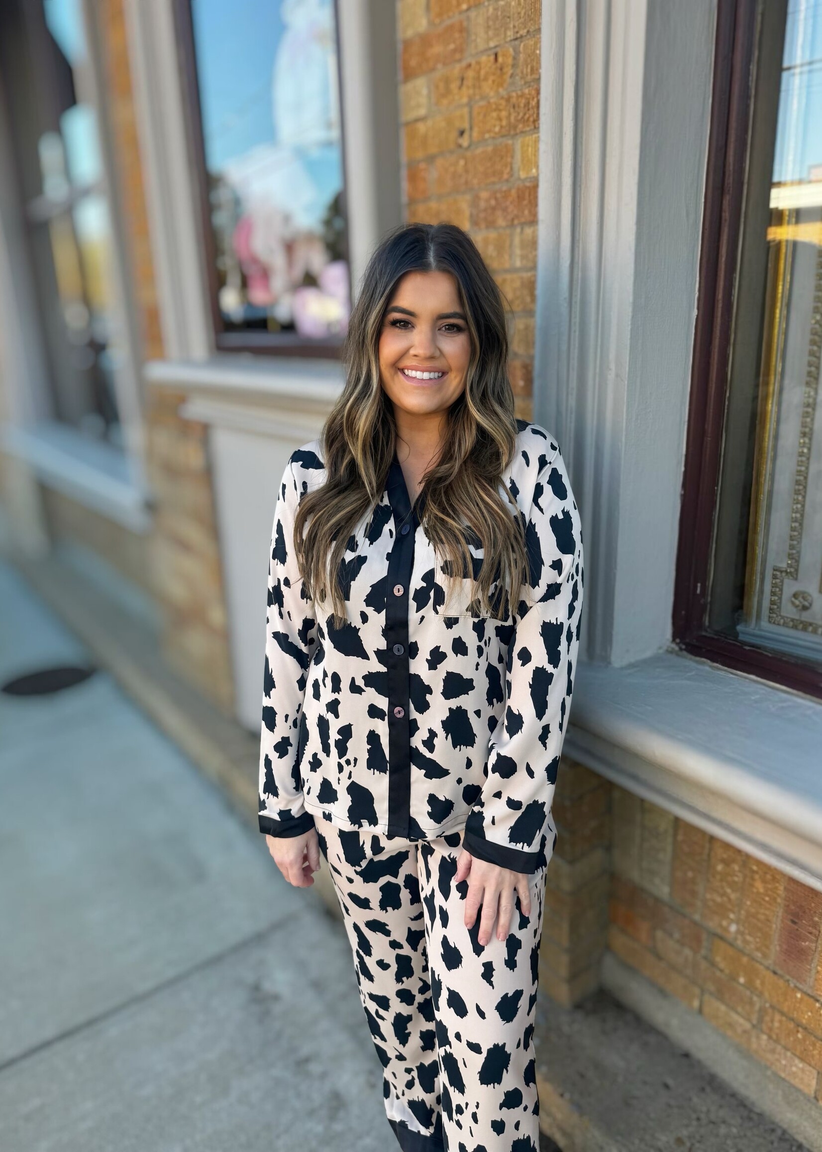 Bloom and Company Cheetah Top and Pants Pajama Set