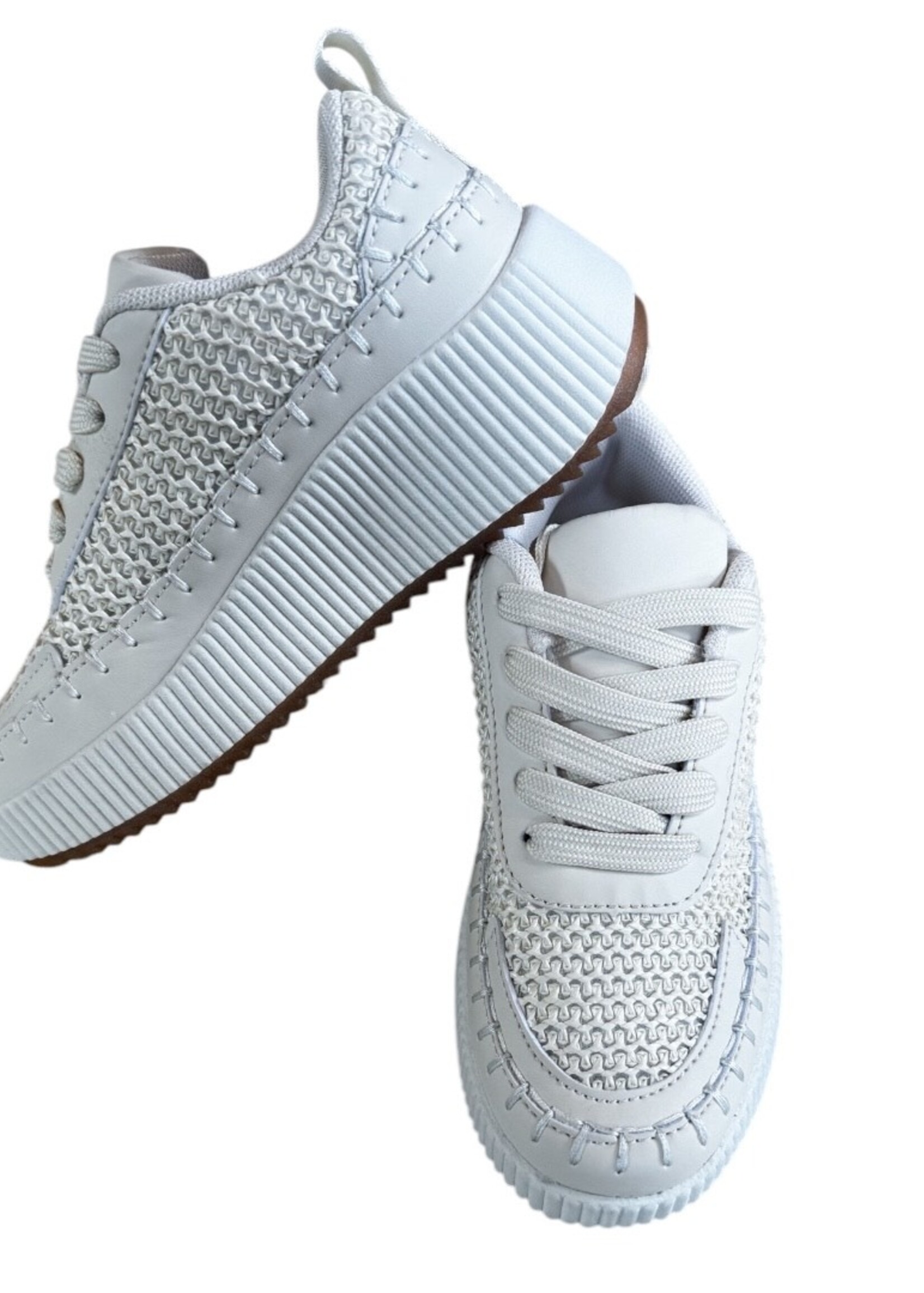 Bloom and Company Beige Kids Lace Sneaker