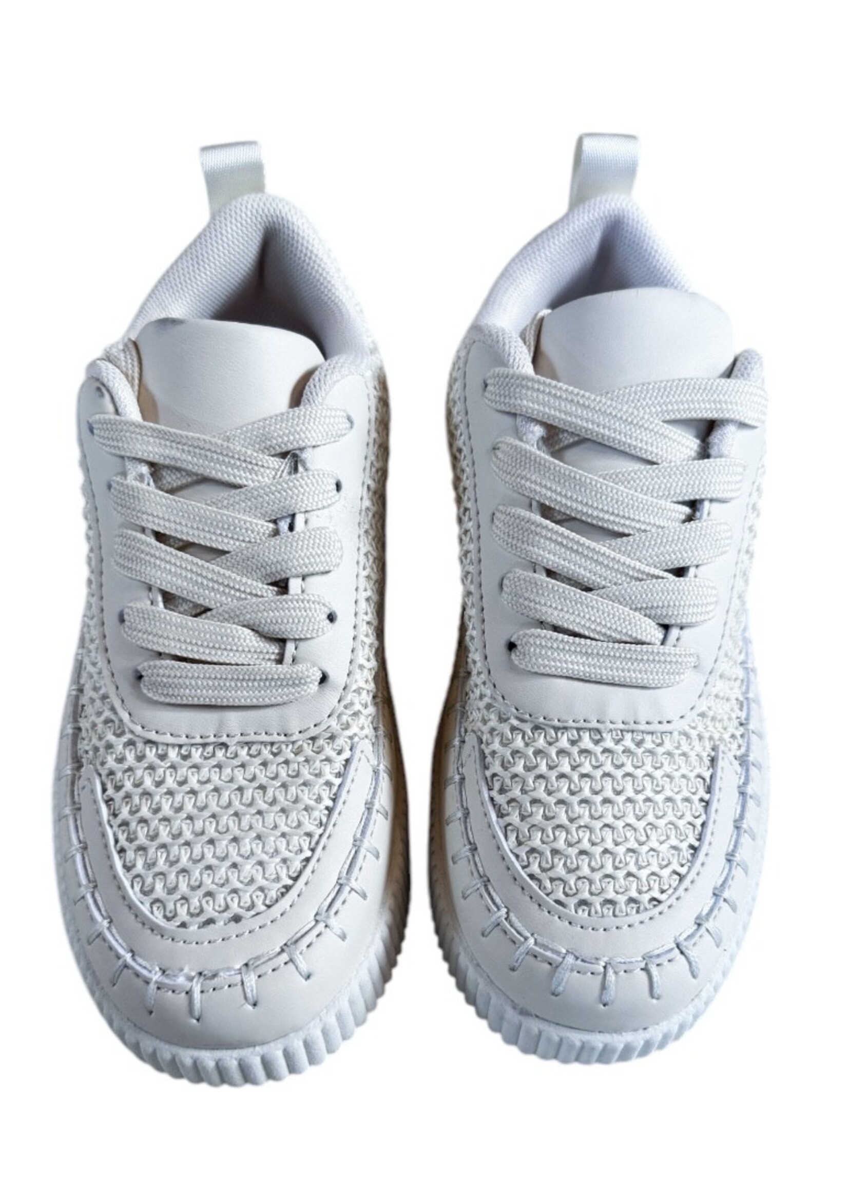 Bloom and Company Beige Kids Lace Sneaker