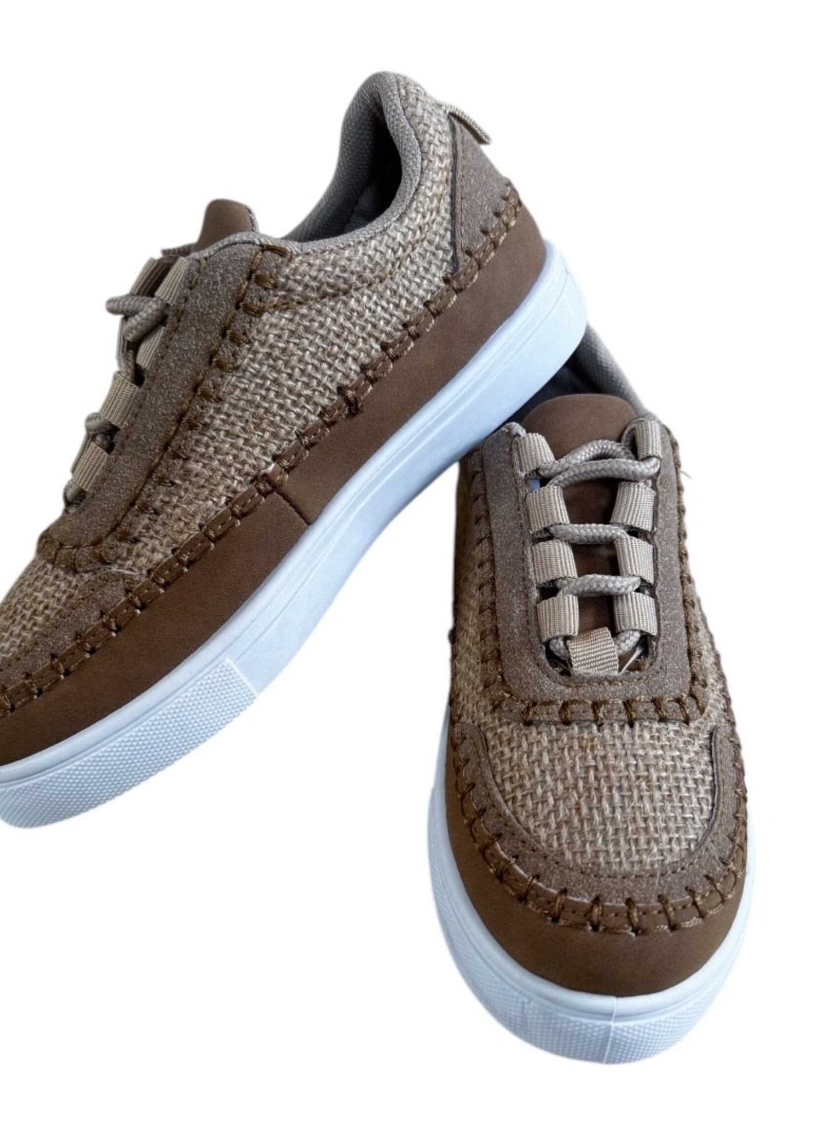 Bloom and Company Girl's Taupe Lace Up Sneaker