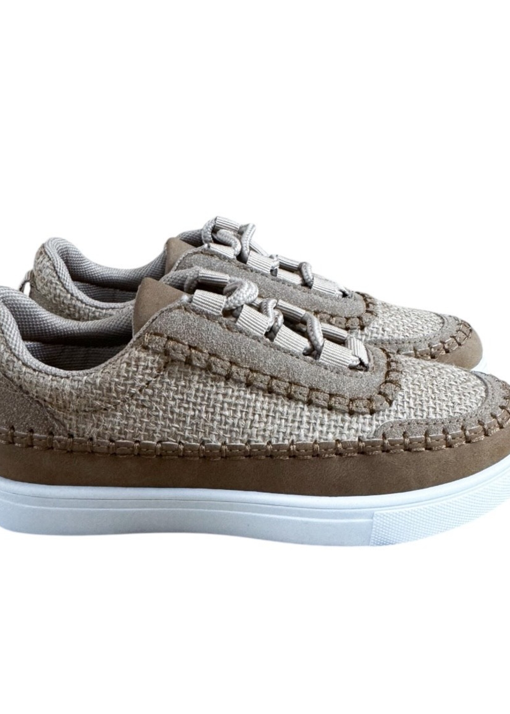 Bloom and Company Girl's Taupe Lace Up Sneaker