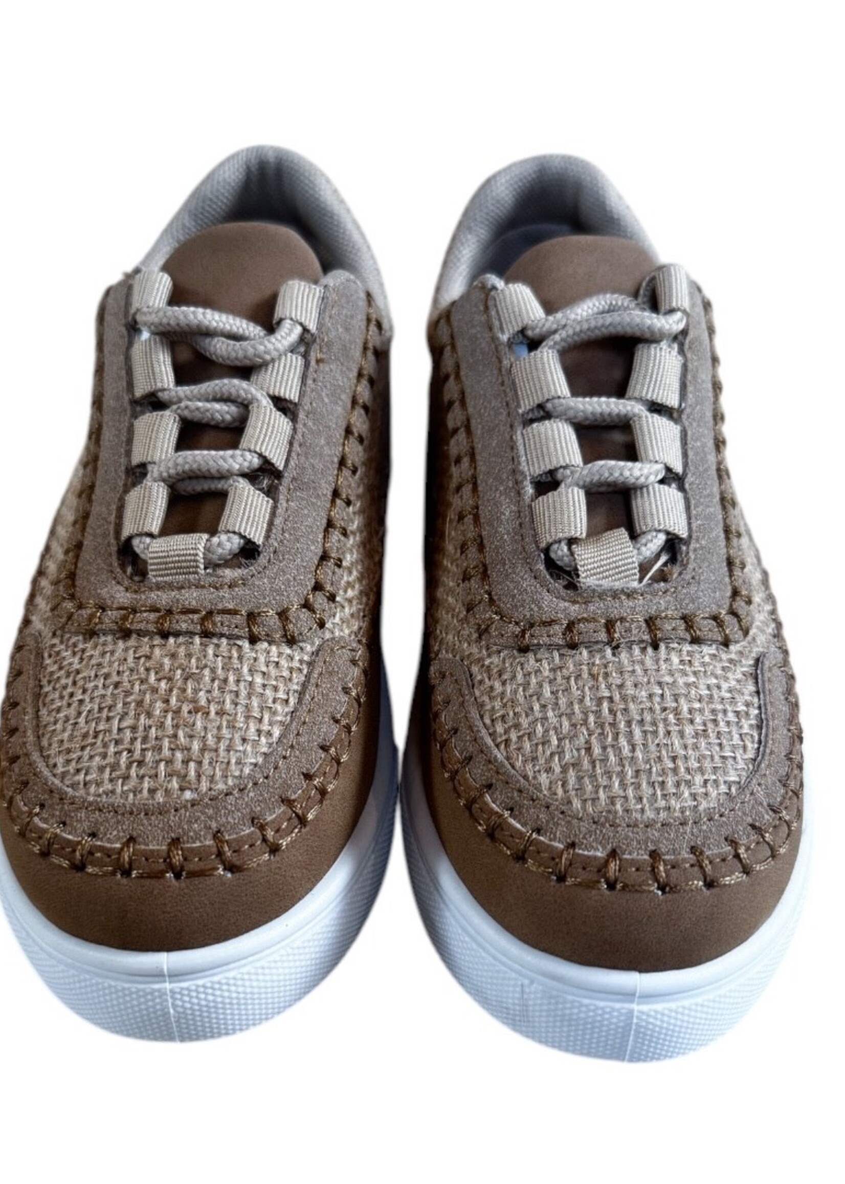 Bloom and Company Girl's Taupe Lace Up Sneaker