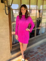 Bloom and Company Long Sleeve Dress Hot Pink