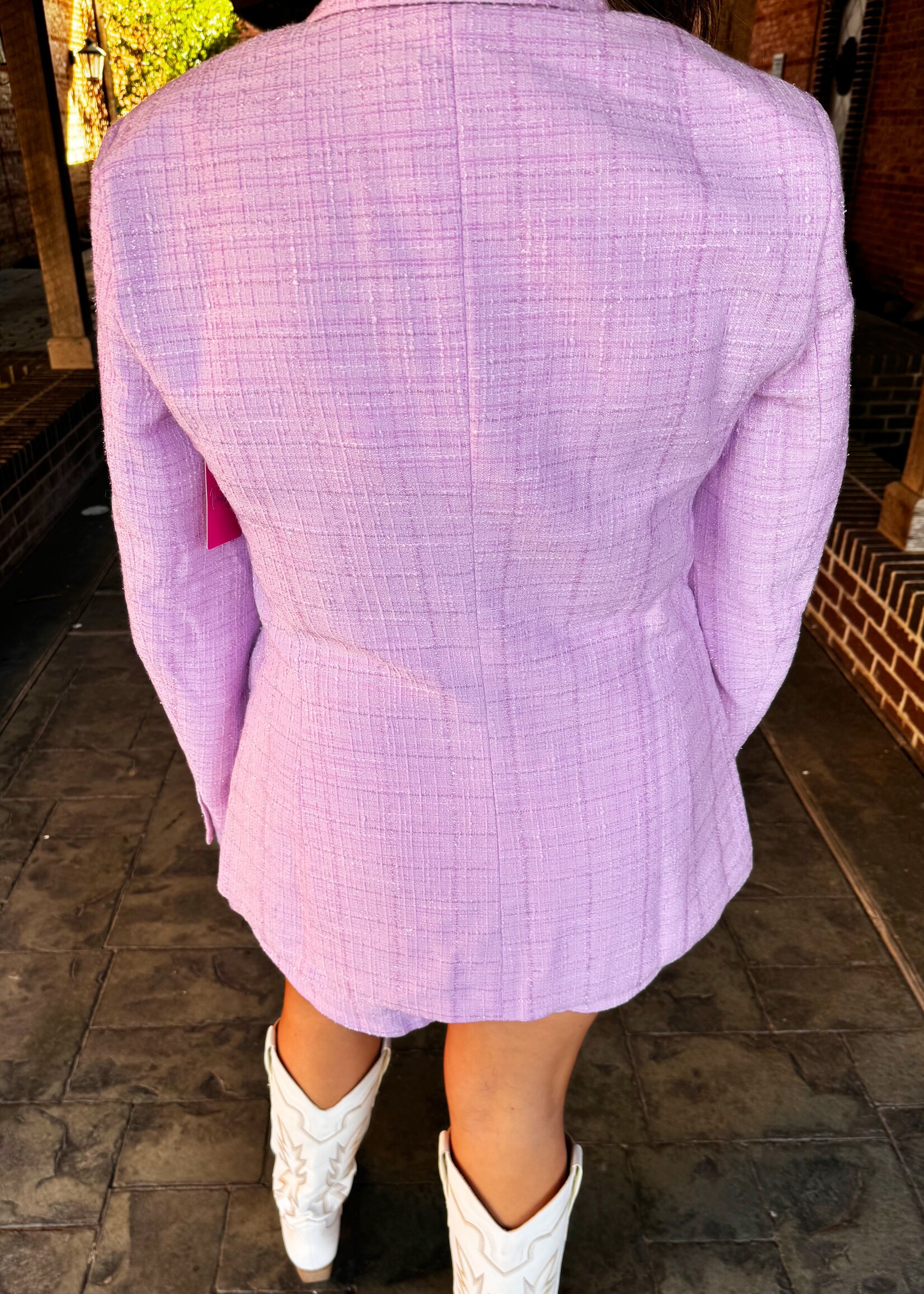 Bloom and Company Tweed Lavender Blazer & Shorts Sets