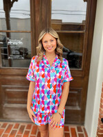 Bloom and Company Sweet Heart Silky Satin PJ Set