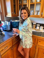 Bloom and Company Green Leopard Top & Shorts PJ Set