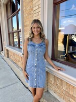 Bloom and Company Washed Denim Sleeveless Mini Dress