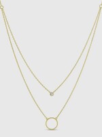 Bloom and Company Round Pave Double Appeal Necklace Gold
