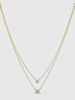 Bloom and Company Double Layer Appeal Framed CZ Necklace