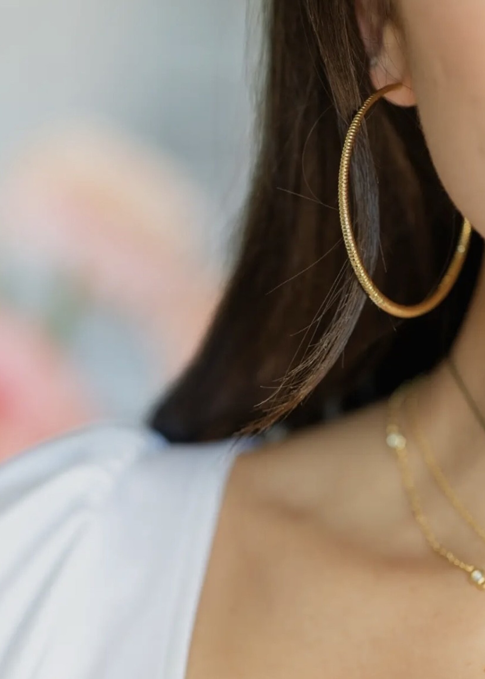 Bloom and Company Large Shimmer Lever Back Hoops