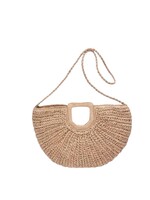 Bloom and Company Khaki Handmade Straw Handle Bag
