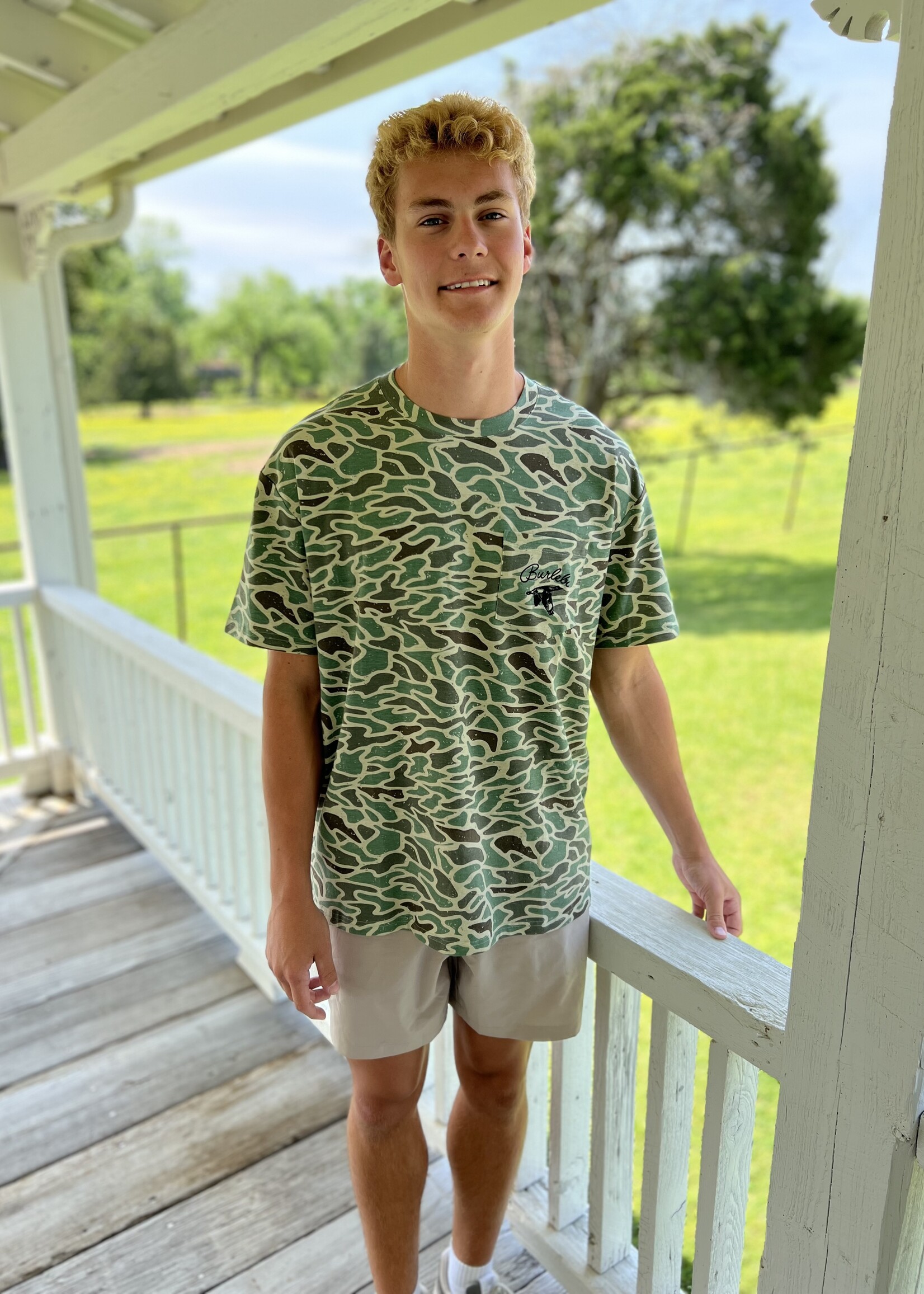 Bloom and Company Burlebo Retro Duck Camo Mallard Pocket Tee