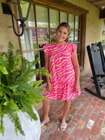 Bloom and Company Pink Zebra Pattern Dress