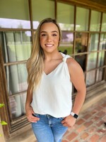 Bloom and Company White Knotted V-Neck Tank