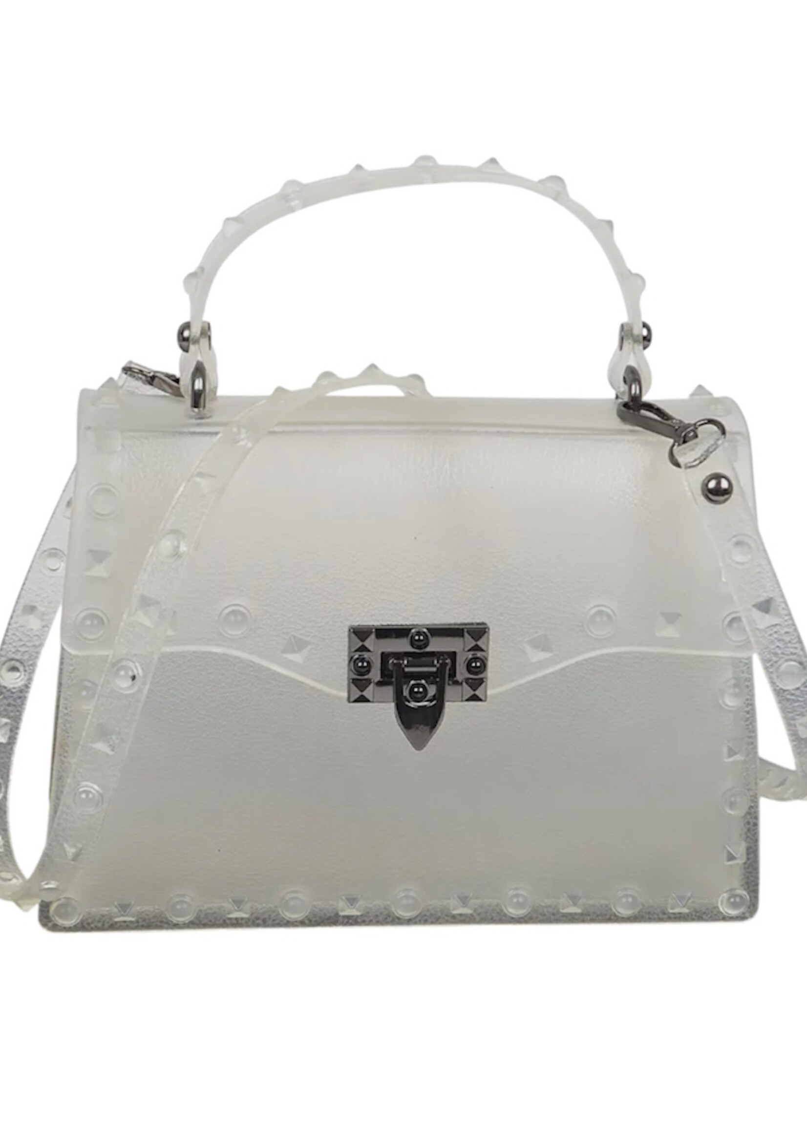 Bloom and Company Clear Studded Clutch