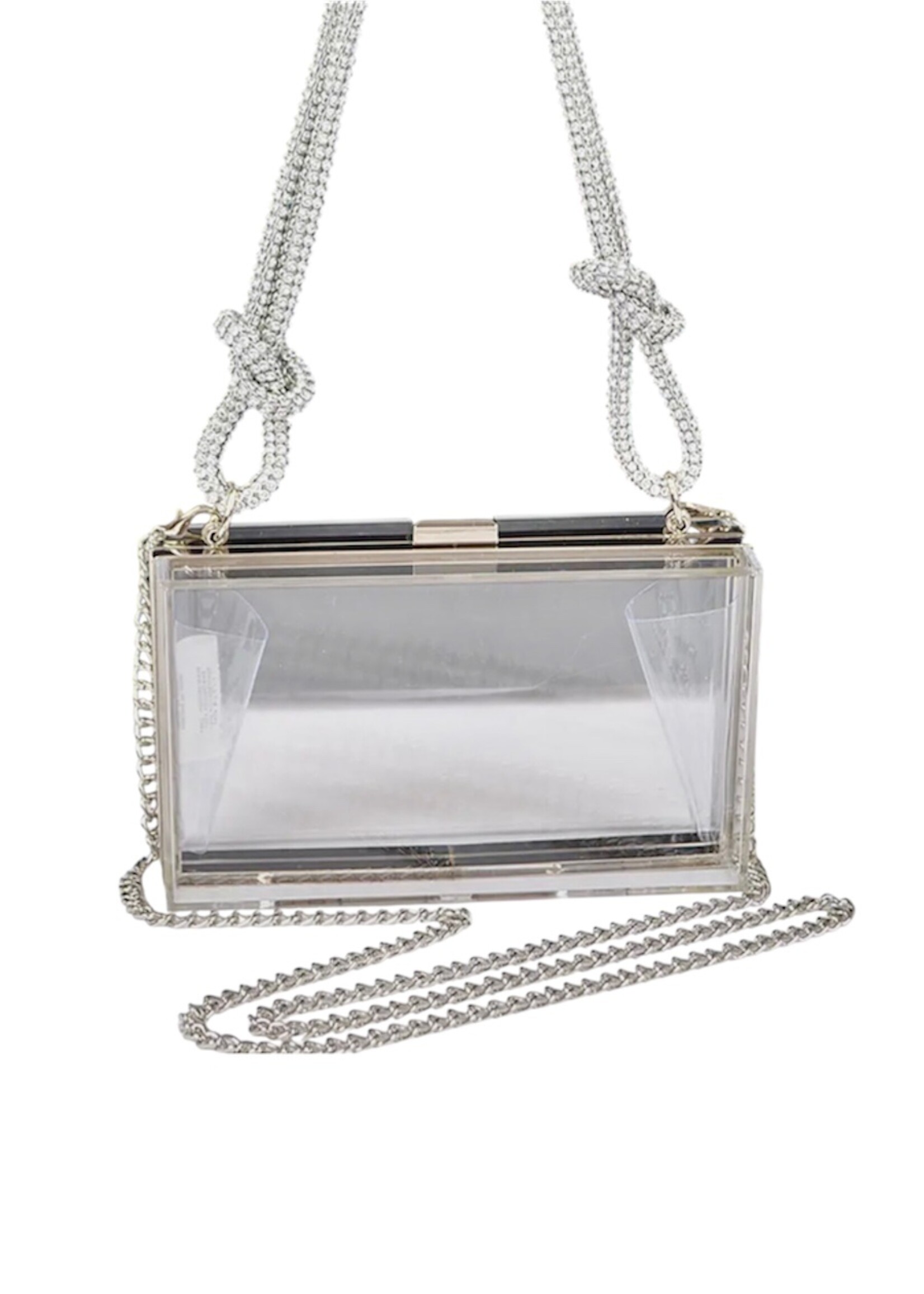 Bloom and Company Clear Rhinestone Handle Clutch