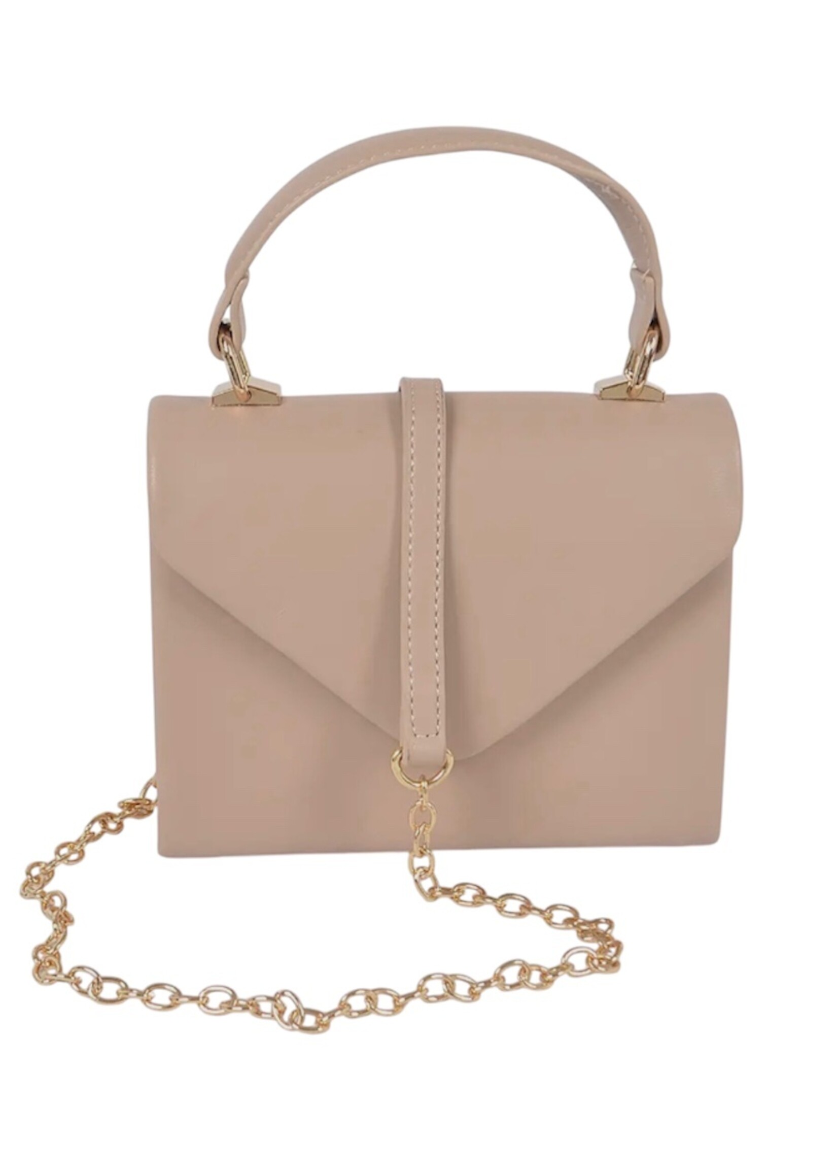 Bloom and Company Nude Faux Leather Handle Clutch