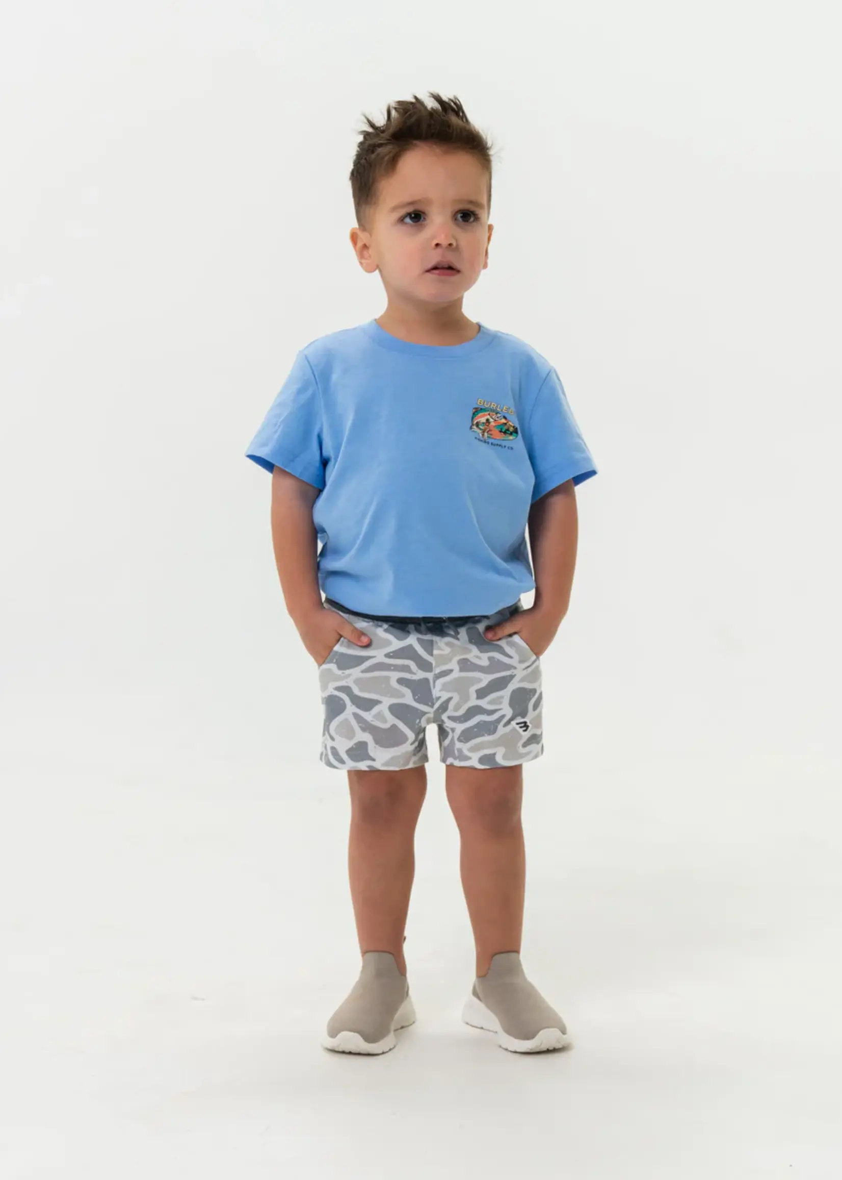 Bloom and Company Burlebo Youth White Camo Athletic Shorts