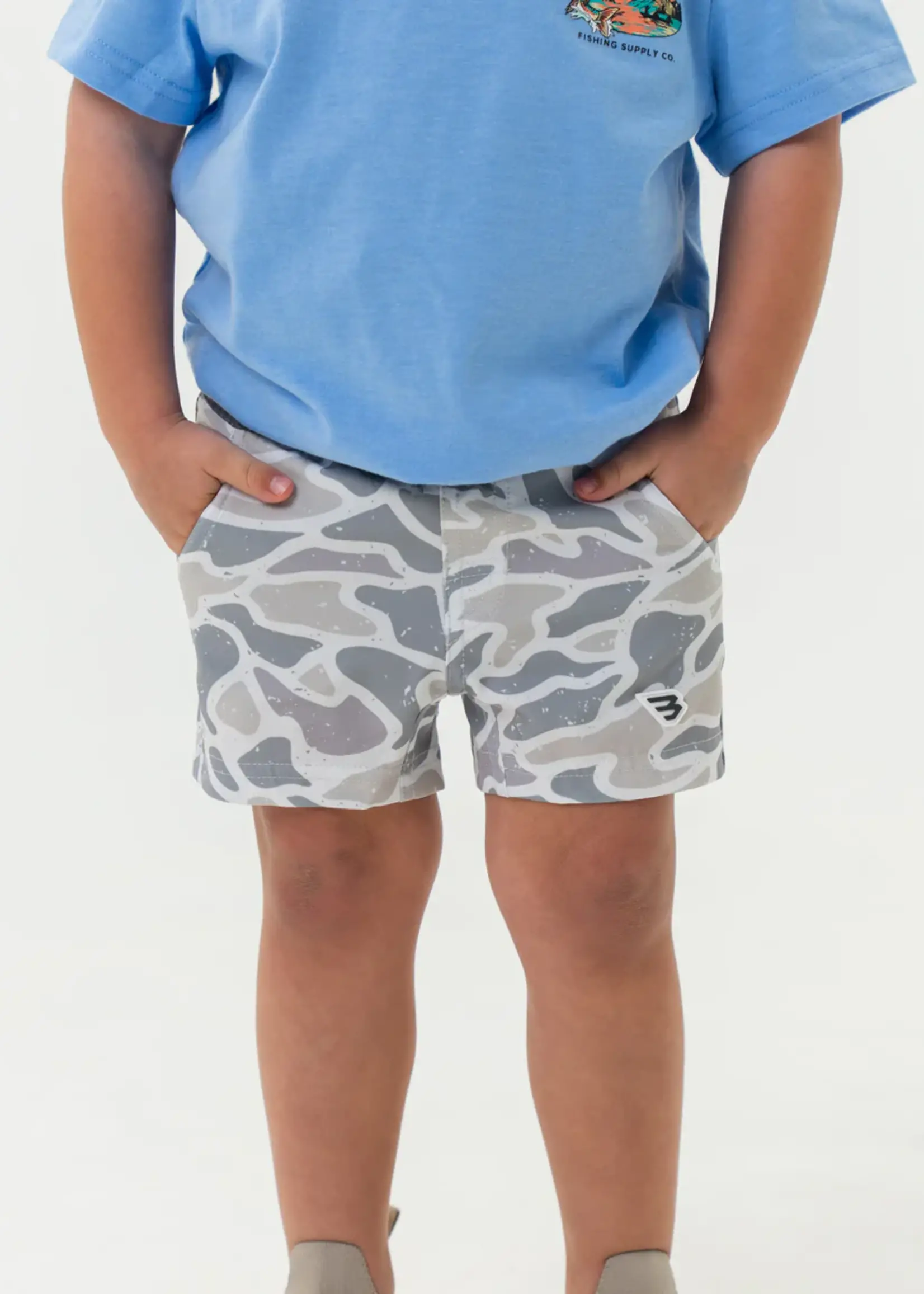 Bloom and Company Burlebo Youth White Camo Athletic Shorts