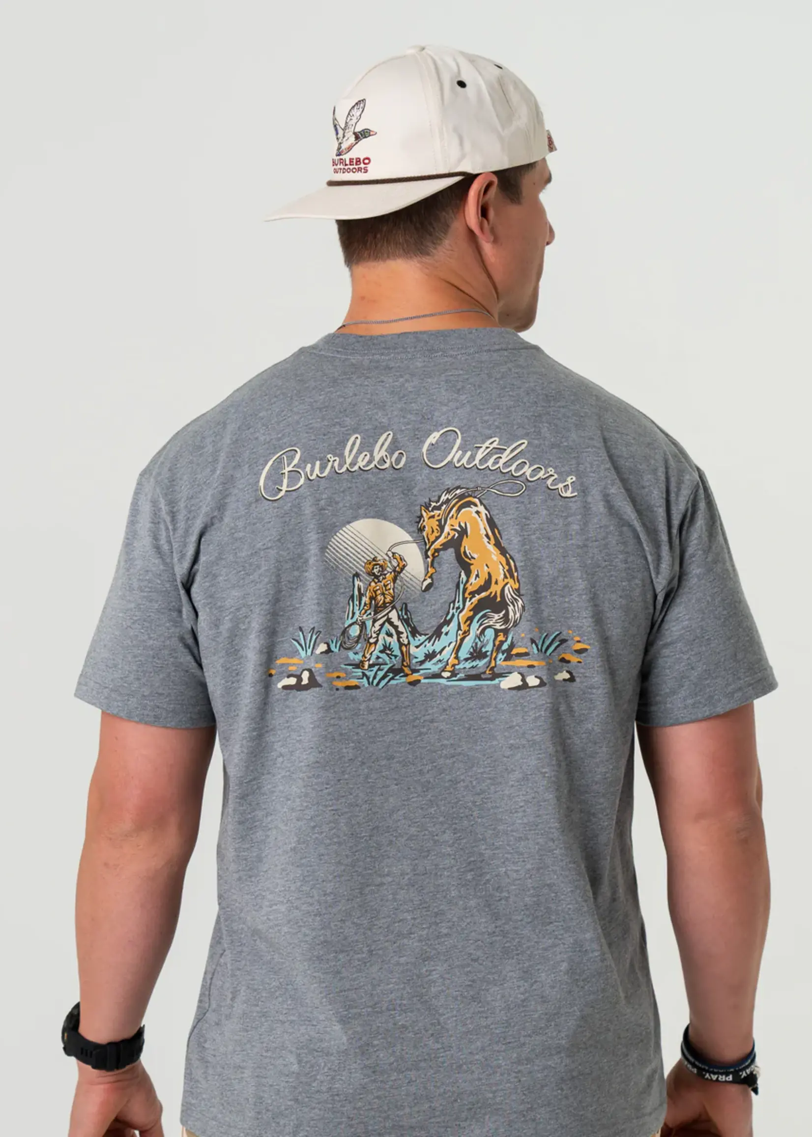 Bloom and Company Burlebo Dark Heather Grey Cowboy Up T-Shirt
