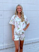 Bloom and Company Martini Print Silk Pajamas