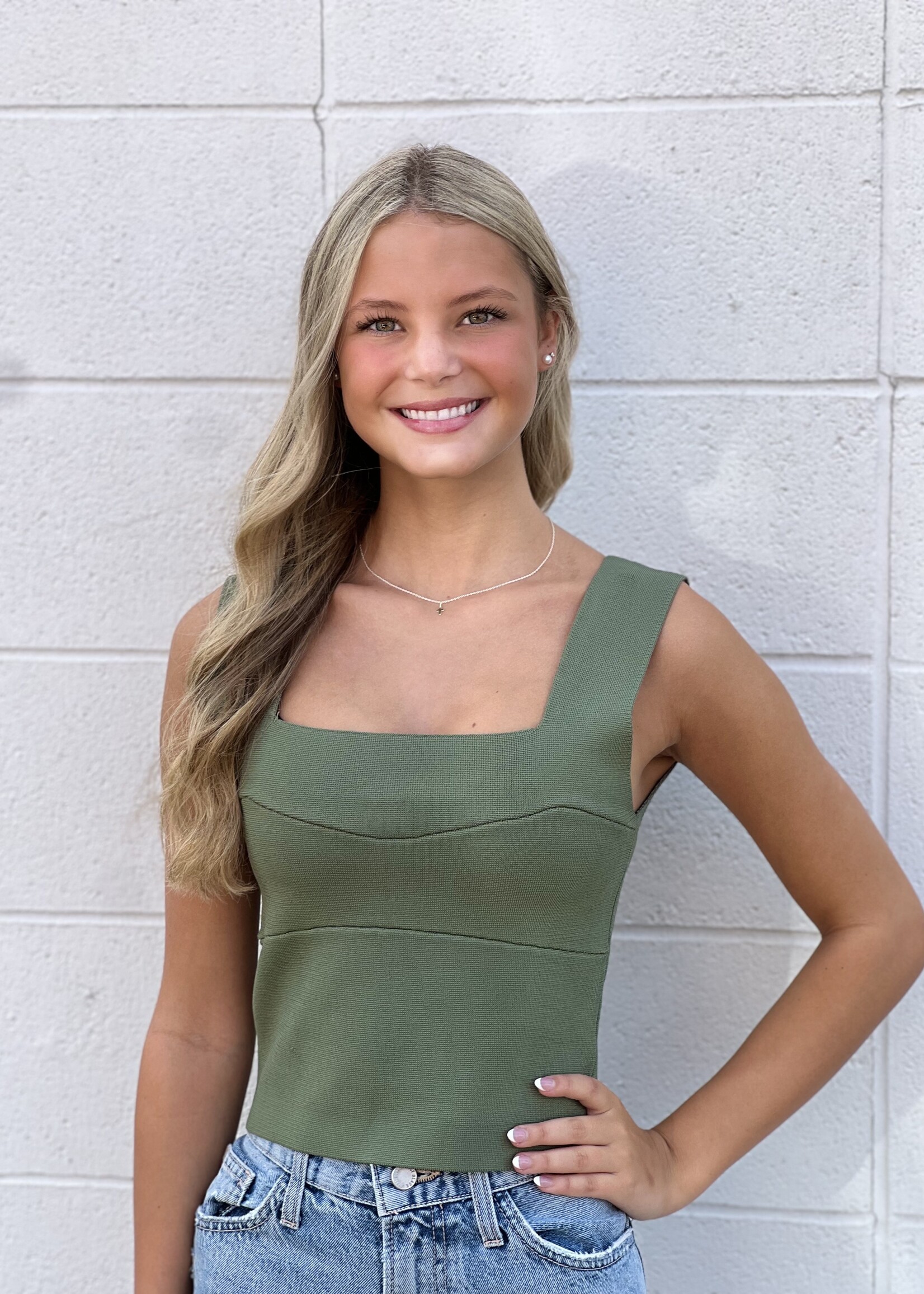 Bloom and Company Olive Bandage Brami Top