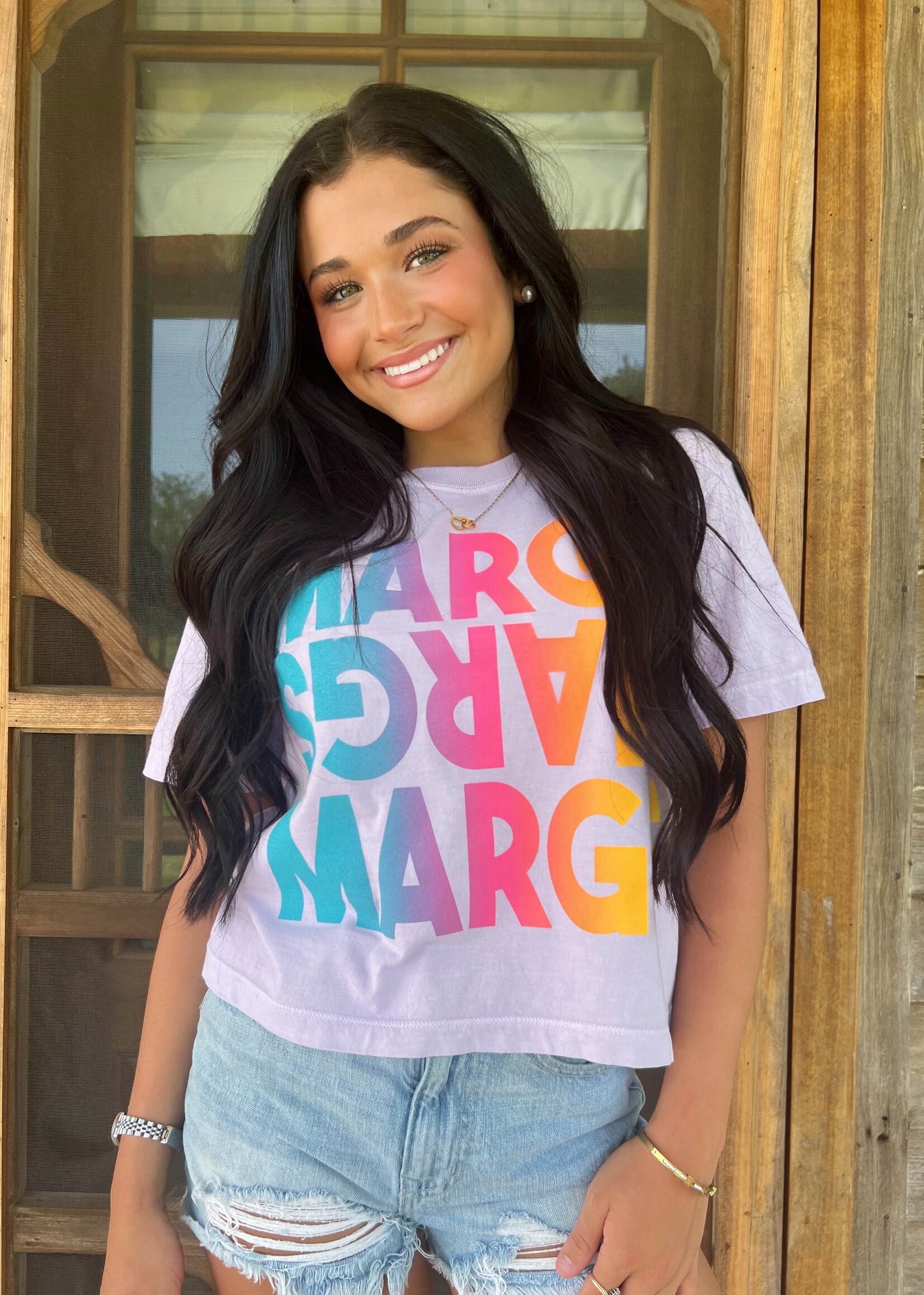 Bloom and Company Colorful Margs Cropped Tee