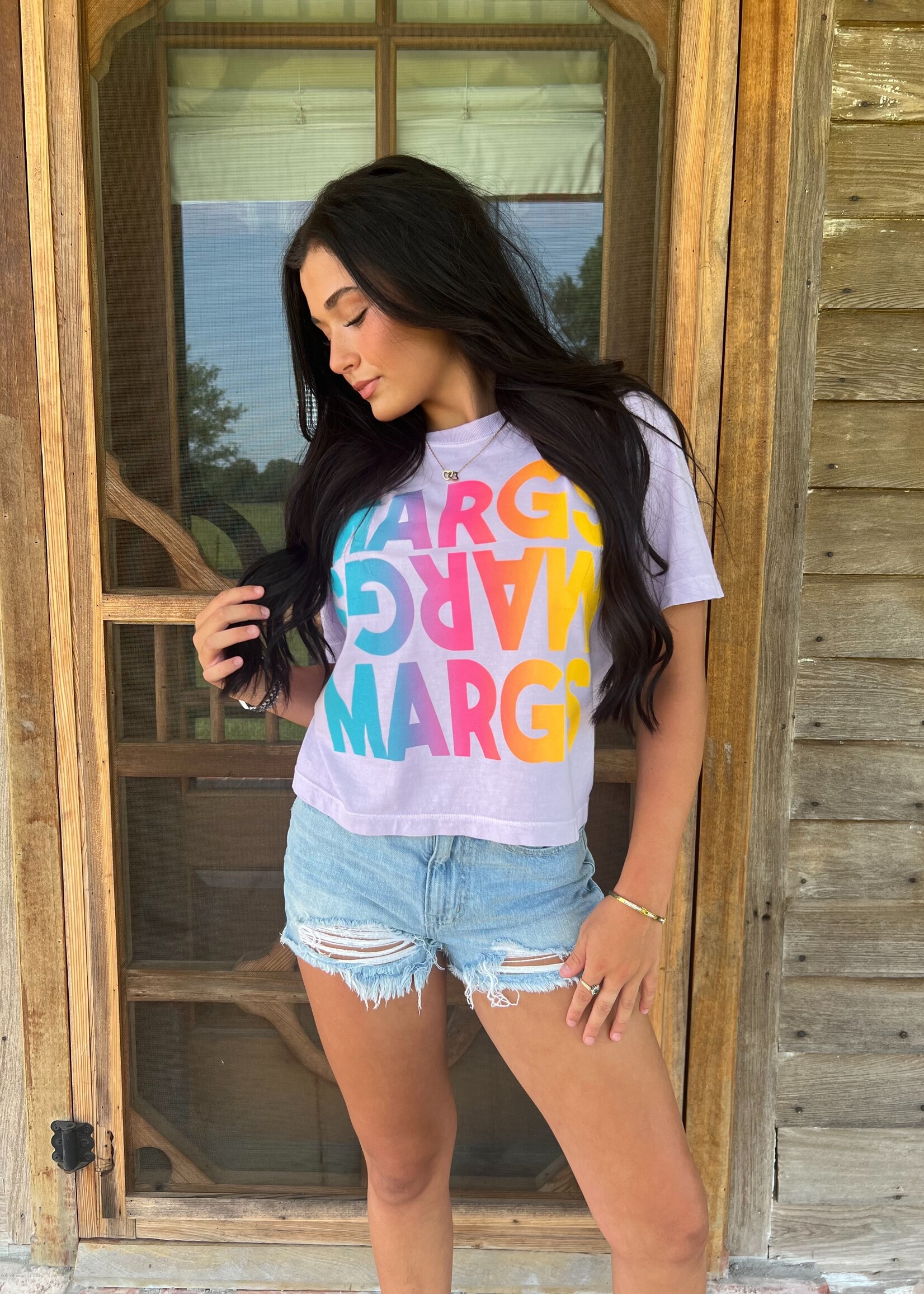 Bloom and Company Colorful Margs Cropped Tee