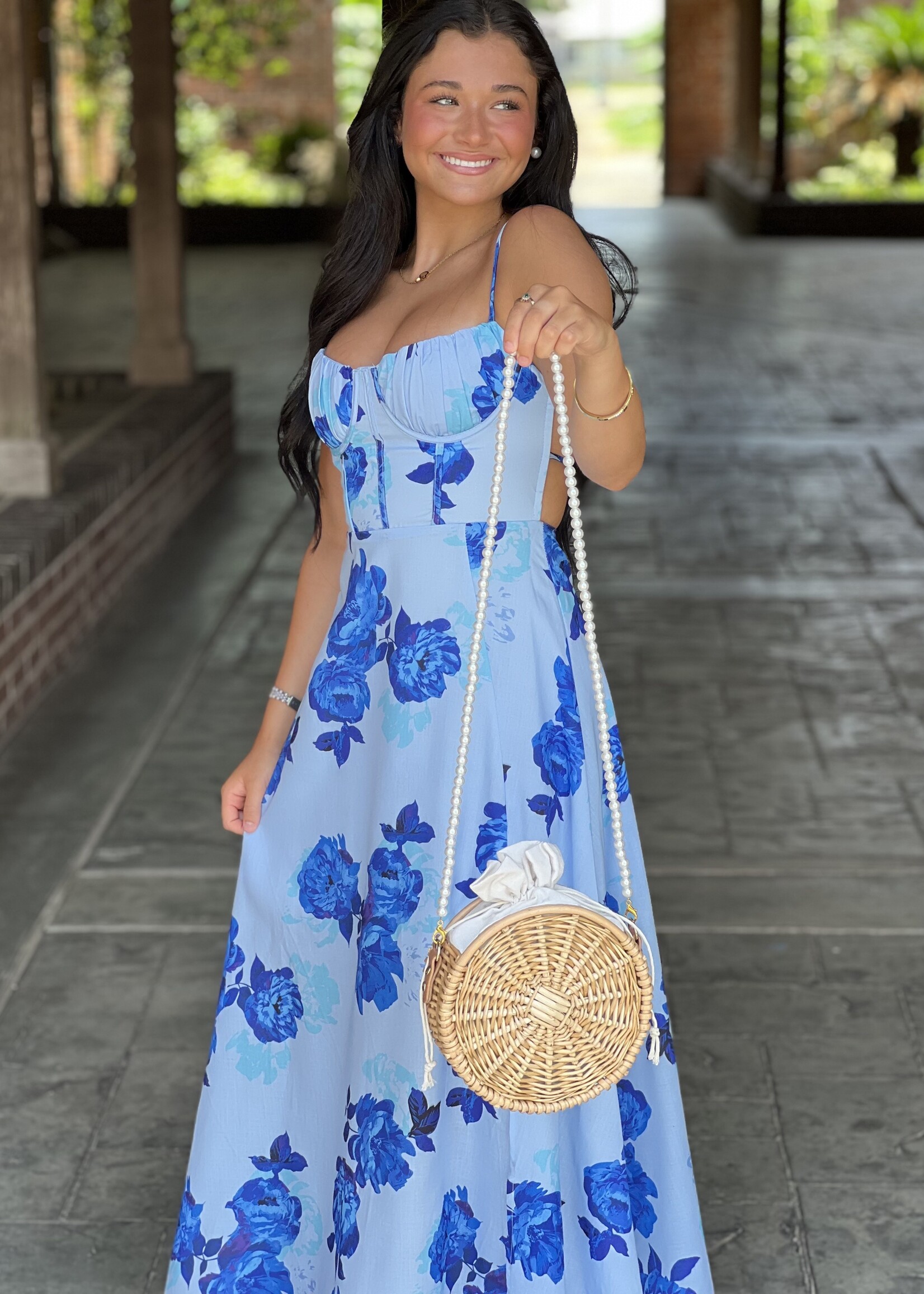 Bloom and Company Handmade Bamboo Clutch w/Pearl Handle