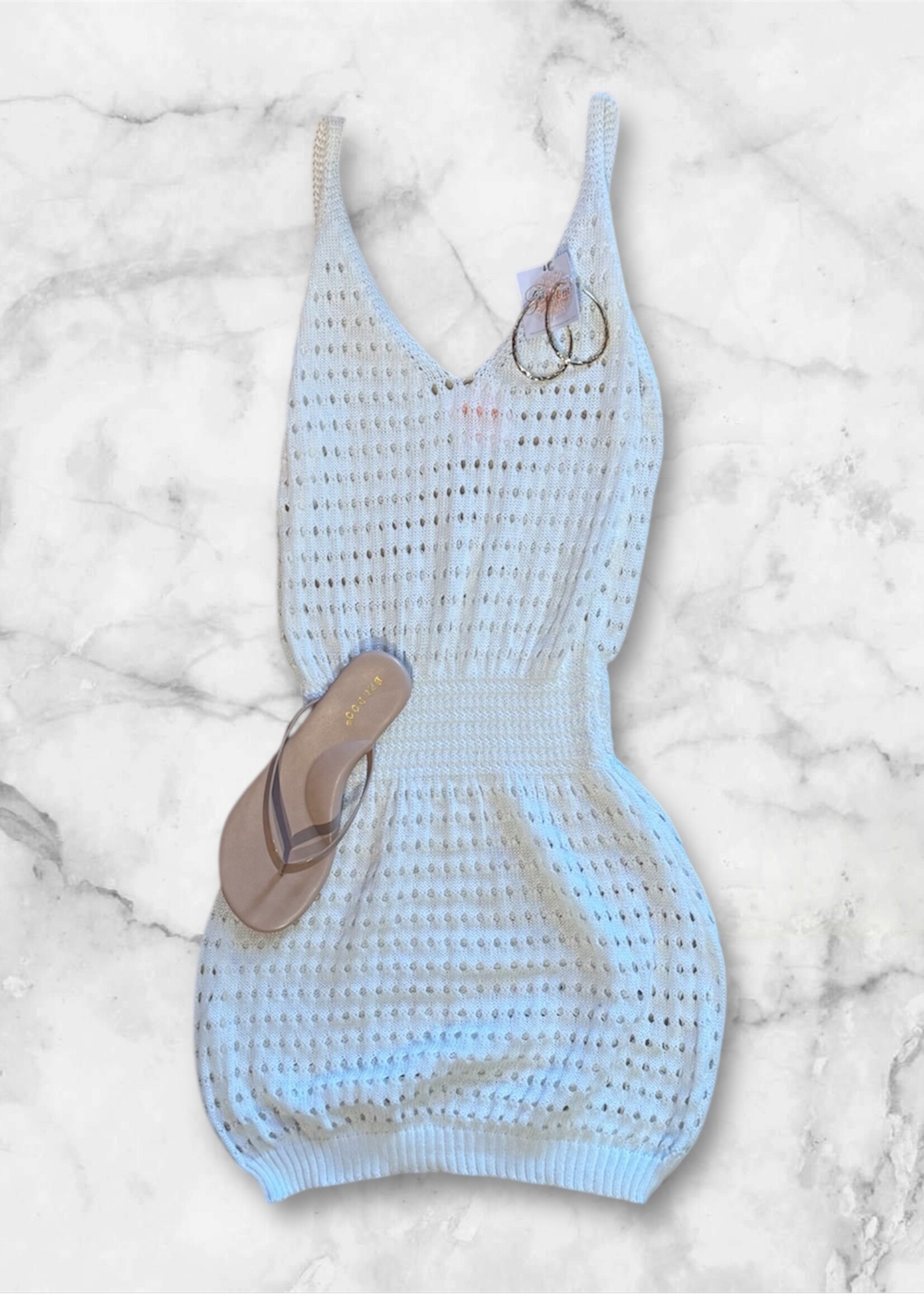 Bloom and Company White Hollow Out Dress CoverUp