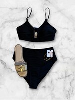Bloom and Company Black High Waisted Bikini